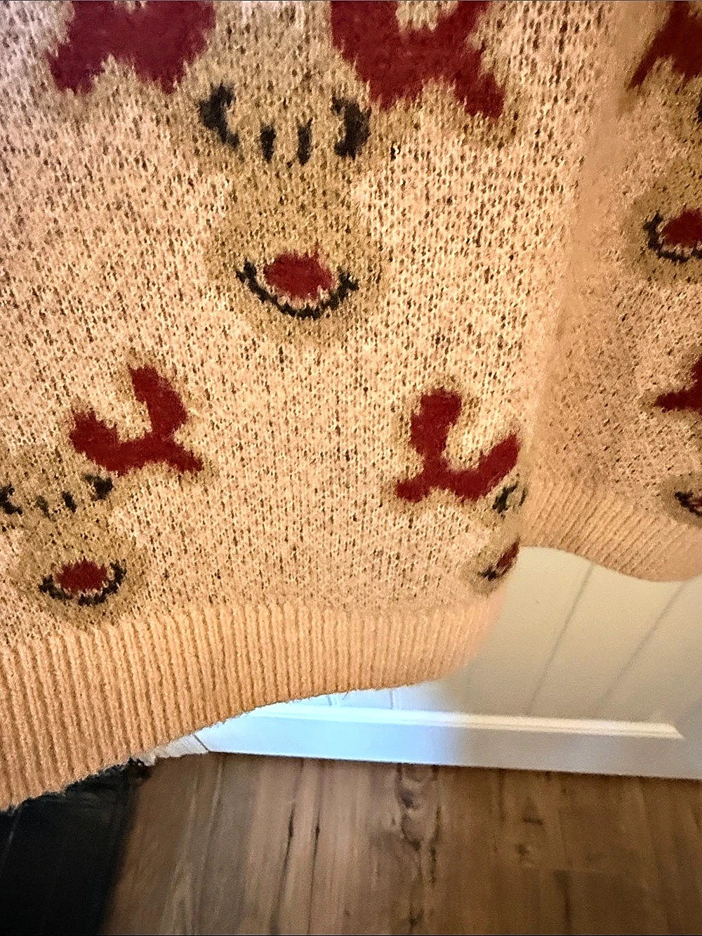 Bibi Reindeer Sweater in Beige XL Like New - Picture 7 of 7